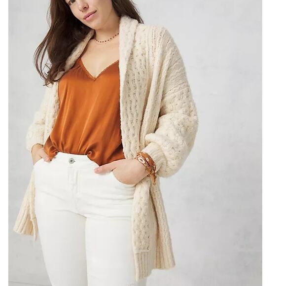 Anthropologie Rashida Ivory Longline Oversized Cardigan in Cream size XS - Picture 9 of 12